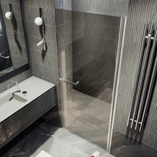 Душевая дверь MaybahGlass MGD-459-5 90см хром матовый/бронза